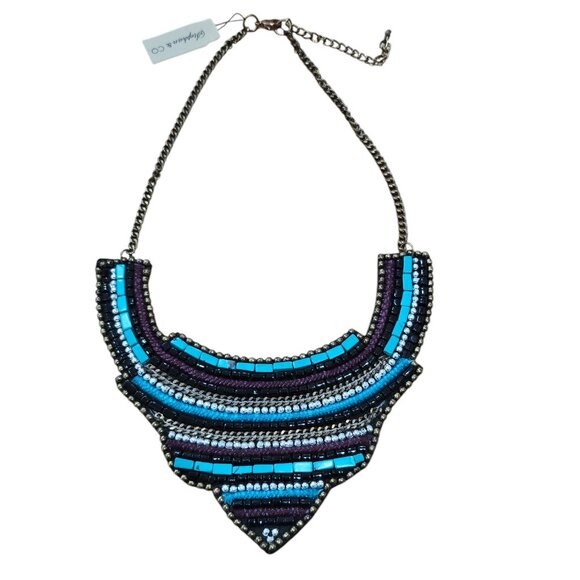 Stephan & Co Women's Beaded Bib Statement Necklace NWT - Picture 1 of 3